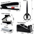 Black Office Supplies,UPIHO Black Desk Accessories,Stapler and Tape Dispenser Set for with Large Stapler,Tape Dispenser, Staple Remover, Staples, Clips,Scissor and Tabs,Gifts for Office Clerks by UPIHO