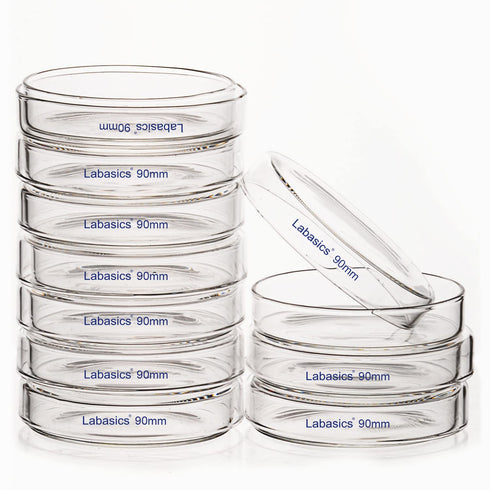 10pk Glass Petri Dishes, 90x20 mm Autoclavable Borosilicate Glass Cell Culture Dishes with Clear Lid for Laboratory