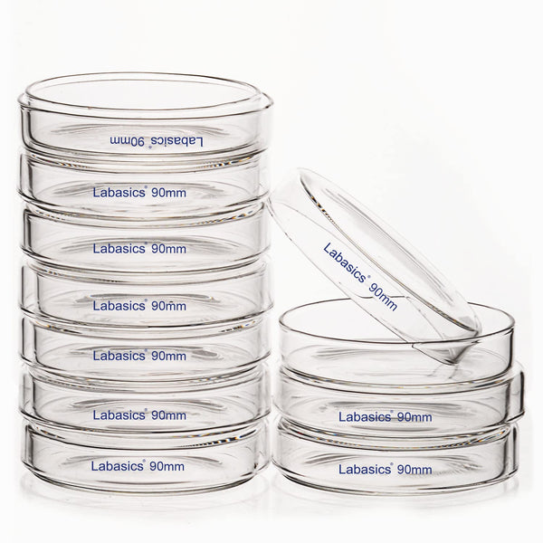 10pk Glass Petri Dishes, 90x20 mm Autoclavable Borosilicate Glass Cell Culture Dishes with Clear Lid for Laboratory