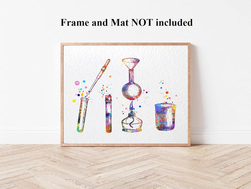 Dignovel Studios 8X10 Unframed Chemical Lab Test Tubes, Pipette Chemistry Medical Art Laboratory Science Biology Poster