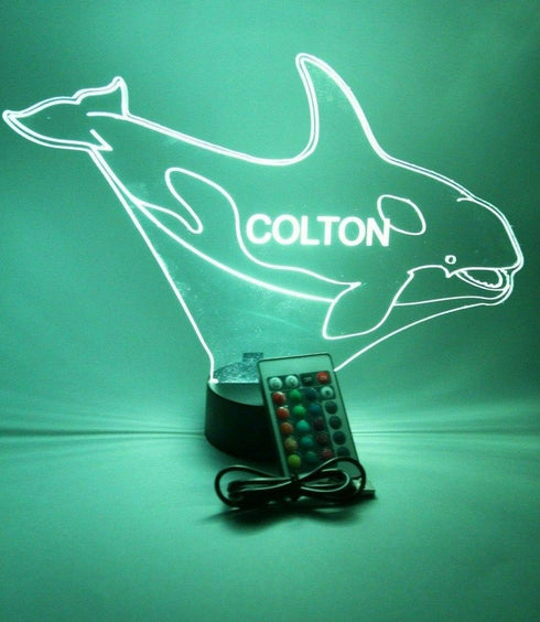 Swimming Mammal 16 Giant Whale Large Marine Night Light Up Lamp LED Table Lamp Custom Engraved Room Decor Featuring