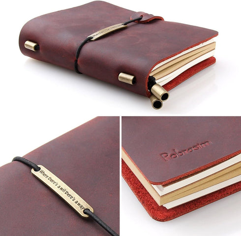 Refillable Handmade Travelers Notebook, Leather Travel Journal Notebook for Men & Women, Perfect for Writing, Gifts,