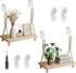 YOYUTOX 2 Pack Fabric Wall Cubicle Shelf, 11.8" Wooden Hanging Cubicle Shelf Organizer