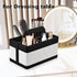 Desk Organizer Caddy with Handle-Portable PU Leather Remote Control Holder-Nightstand Dresser Tote Storage
