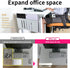 Desk Side Storage, No Drill Steel Hanging Organizer, Laptop Holder for Office & Home (White)