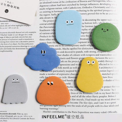 Candy Bean Sticky Note Self-Stick Office Memo Note, 30 Pcs/Pad, 6 Pads/Pack (Q553017)