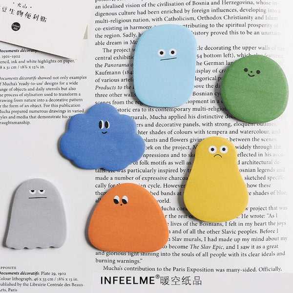 Candy Bean Sticky Note Self-Stick Office Memo Note, 30 Pcs/Pad, 6 Pads/Pack (Q553017)