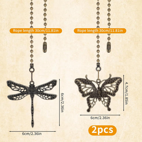 Ptwola 2 Pack Set Ceiling Fan Pull Chain Ornaments Extension Bronze Lighting Ceiling Fans Decorative Ornaments