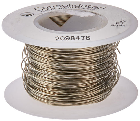 Jameco Valuepro Hook-up Wire, 24 AWG, Solid Tinned-Copper Bus Bar, 100' L, Silver