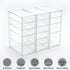 Prsildan Acrylic Drawer Organizer Set of 3 with 15 Drawers, Clear Stackable Storage for Makeup, Jewelry, Office