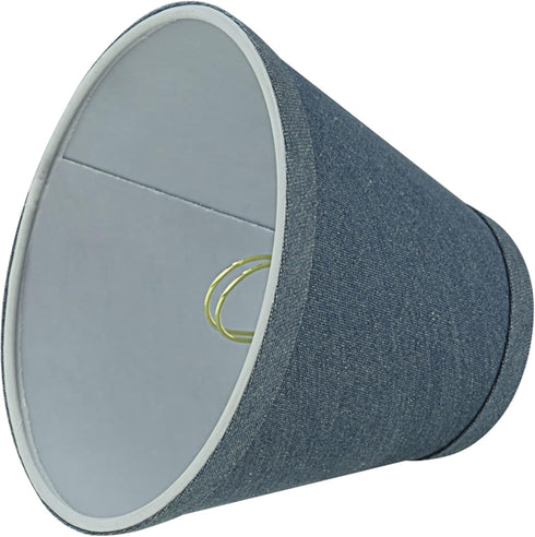 Aspen Creative 32108-2A, 3" 6" 5" Set 2 Hardback Empire Clip-On Chandelier Lamp Shade, Washing Blue, Top x Bottom x