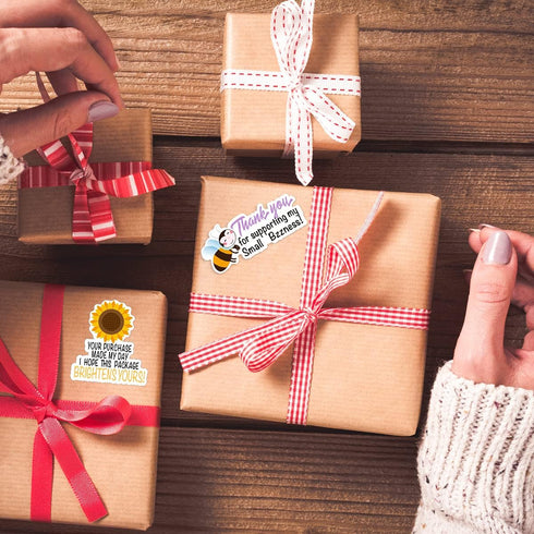 Thank You for Supporting My Small Bzzness Stickers - Handmade Small Shop Stickers, 500 Labels Per Roll