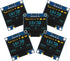AITRIP 5PCS 0.96 Inch OLED Display Screen Module Compact Self-Luminous Mini Screens for