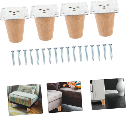 4sets OSALADI Solid Wood Table Legs for Sofa Cabinet Couch Tv Stand Furniture Legs