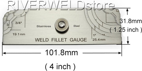 RIVERWELD 7 Piece Fillet Weld Set Gage MG-11, Welding Inspection Test Ulnar Metric & Inch with Markings