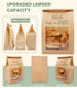 50PCS 2X Packaging 13.6x8.3x4.1in Thicker Brown Paper Bread Bags with Tabs | Kraft Homemade Sourdough Round Loaf