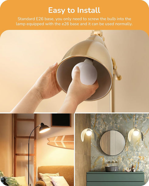 EDISHINE 4 Pack G25 LED Globe Light Bulbs CRI90+, 5W Equivalent 25W, 2700K Warm White 450LM, Vanity Light Bulbs
