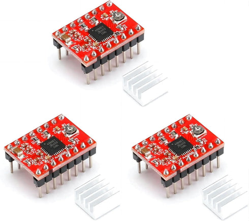 A4988 Stepper Motor Drive with Heat Sink: For Arduino, 3D Printer, CNC Machine, Robotics (3Pcs)