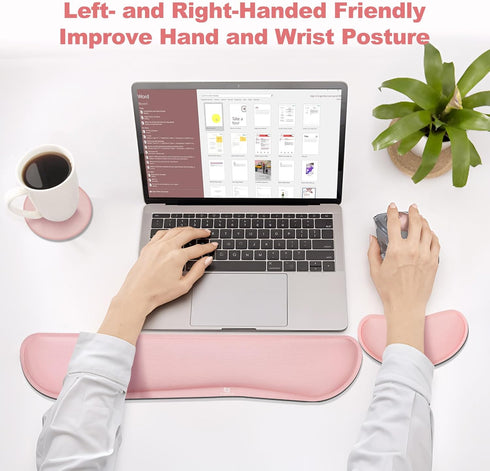 Upgrade Cleanable PU Leather Keyboard Wrist Pillow Rest Pad - Gimars Enlarge Mouse Cushion Support for Office