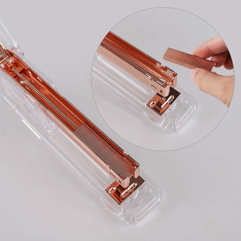 KIDMEN Rosegold Desk Accessory Kit, Set of Stapler, Staple Remover, 1000 Staples, Tape Dispenser, Clips