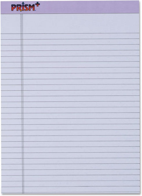 TOPS Prism Writing Pads, 8-1/2" x 11-3/4", Legal Rule, Orchid, 50 Sheets, 12 Pack