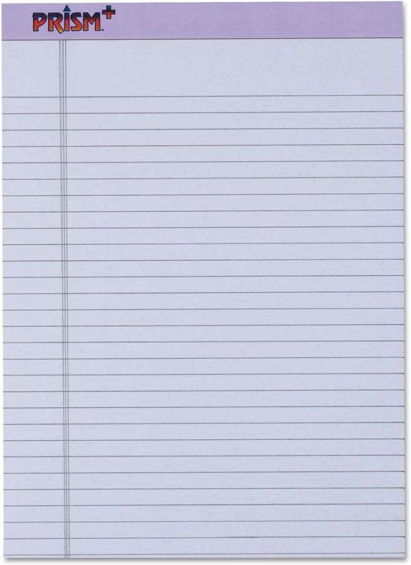 TOPS Prism Writing Pads, 8-1/2" x 11-3/4", Legal Rule, Orchid, 50 Sheets, 12 Pack