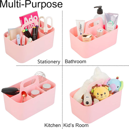 Tiawudi Multipurpose Caddy Organizer, Plastic Stackable Desk Organizer with Handle for Stationery, Office Supplies