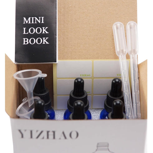 YIZHAO Clear Glass Dropper Bottle 2oz, Tincture Bottles with Glass Dropper, for Essential Oils, 6 Pcs