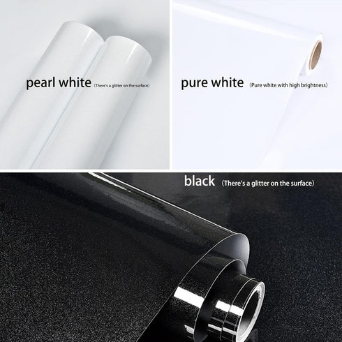 15.8"X78.7" Glossy Self-Adhesive Removable Wallpaper - White Vinyl Contact Paper for Countertops, Cabinets, Furniture by tiltil