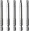 10PCS T30 Torx Screwdriver Bit, 1/4 Inch Hex Shank 65mm Long, S2 Steel Magnetic Torx Tool Set