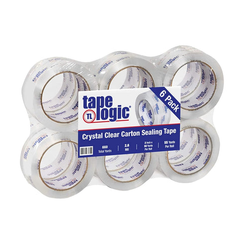 TAPE LOGIC 2" x 55 yds Acrylic Packing Tape, 6-Pack Heavy Duty Clear Packing Tape Rolls for Home, Office Packaging