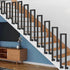 PAUANI Kit(U,35 U/M-shaped Side Mount Stair Railing, Wrought Iron Safety Non-Slip Square Handrail, Indoor Elderly