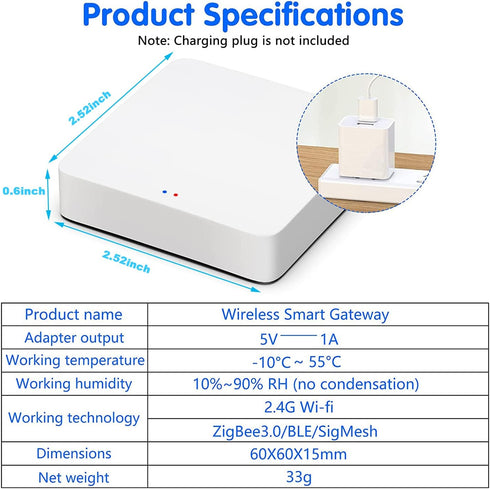 ZigBee & Bluetooth Mesh Gateway Hub: Multi-Protocol Smart Hub, Tuya ZigBee Hub Voice Control via Alexa