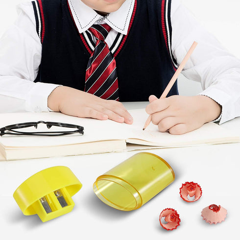 KIDMEN 2 Holes Pencil Sharpener for Kids, Handheld Pencil Sharpener - Pack of 12