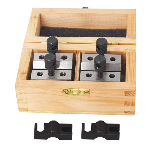 V Block Set with Clamp - Hardened Steel 90 Degree Angle Precision V Block Set with Box