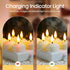 Set 12 1.6" x2.2" (2.5 100 Rechargeable LED of Tea Light Remote Candles with Charging Station, Ivory Base Timer