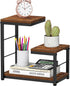 Snughome Desktop Shelf, 3 Tier Wood Bookshelf Organizer Storage Rack, Adjustable Shape Display Shelf for Office, Home,