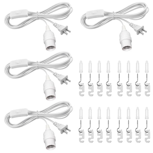 DiCUNO Hanging Lantern Extension Cord Cable, E26 Pendant Light Socket On Off