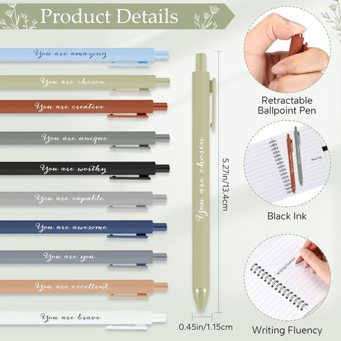 Janlaugh 20 Sets Inspirational Notebooks with Sticky Notes, Ballpoint Pens, Boho Aesthetic Journals