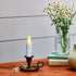 CVHOMEDECO. Set of 3 Flickering Taper Candles, LED Drip Flameless Candles, Battery Operated with Timer, White, 4-3/4