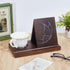 5.5"9.8"6.3" INFUNLY Wooden Triangle Book Holder with Butterfly Print Book Nook Reading Valet Reading Book Stand