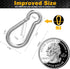 12 Pcs Small Carabiner Clip - Stainless Steel Spring Snap Hook for Dog Leash & Harness, Holds 150lbs (M4, 40mm)
