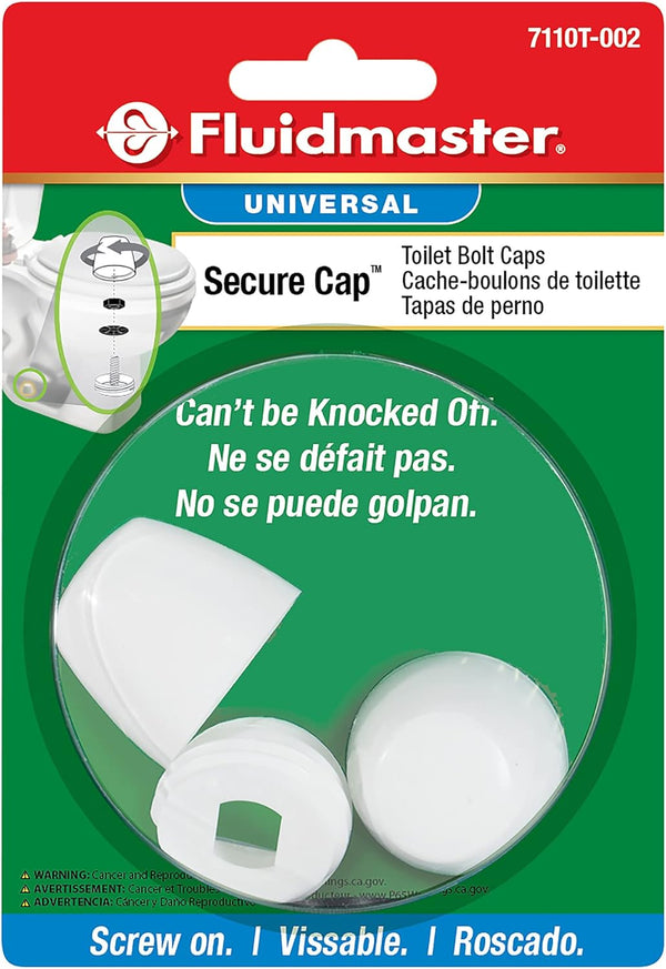 Fluidmaster 7110T-002-P10 Secure Toilet Bolt Caps in White