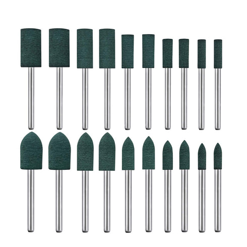 Rubber Polishing Burrs Bits, Bullet Cylinder Shape Mounted Point Polishing Bits for Electric Drill, Rotary Tool