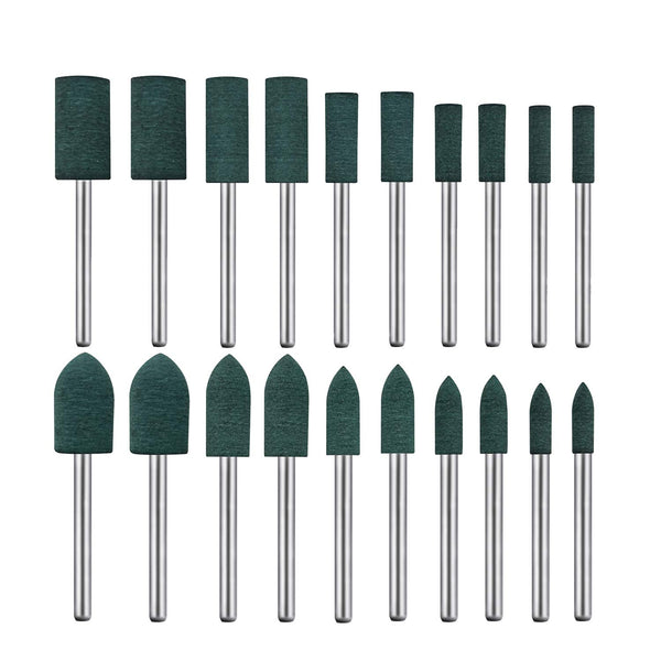 Rubber Polishing Burrs Bits, Bullet Cylinder Shape Mounted Point Polishing Bits for Electric Drill, Rotary Tool