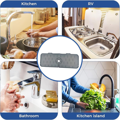 countertop Silica Gel Water tap Grip Drain pad Kitchen Drip Collection Disk pad Dishwashing Sponge Frame be Suitable