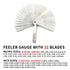 2 Pack Feeler Gauge with 32/26 Blades and 1 Pack Offset Feeler Gauge with 16 Blades - Stainless Steel Dual Marked
