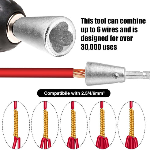 2 Pcs Twister Wire Connectors, Drill Wire Twisting Tool for Quick Stripping and Nut Twisting
