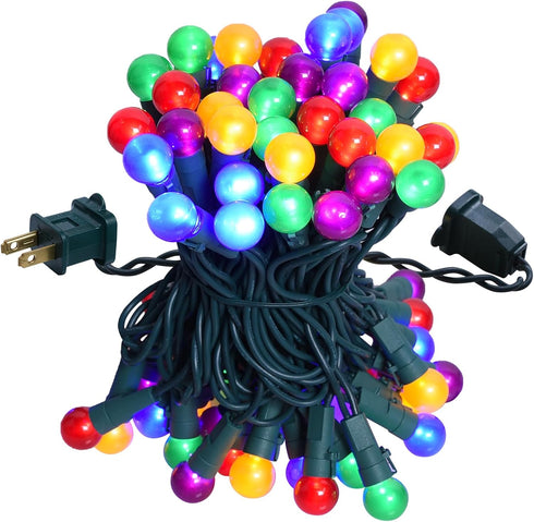 Christmas Lights Outdoor 19Ft 70 LED Chritmas Globe String Lights with Pearlized