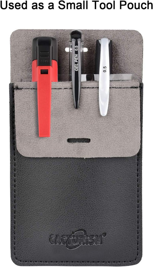 Cacturism Pocket Protector, 4 Pack Premium PU Leather Men Women Pen Holder Pouch Organizer for Shirts, Lab Coats, Pants